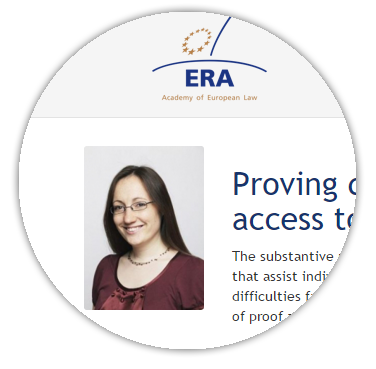e-Presentation Anna Beale: Proving discrimination: The shift of the burden of proof and access to evidence