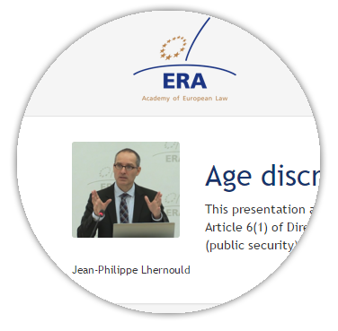 e-Presentation Jean-Philippe Lhernould: Age discrimination in the light of the CJEU case law