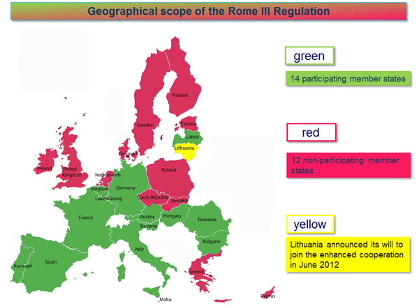Geographical scope of the Rome III Regulation