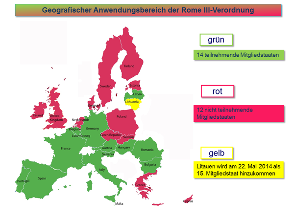 Geografischer Anwendungsbereich der Rome III-Verordnung
