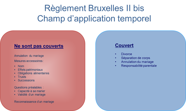 Chart on Brussels II bis contents