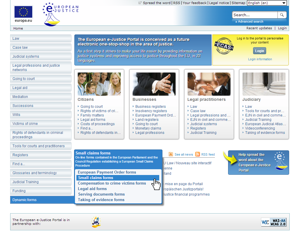 Thumbnail: Dynamic forms - small claims forms