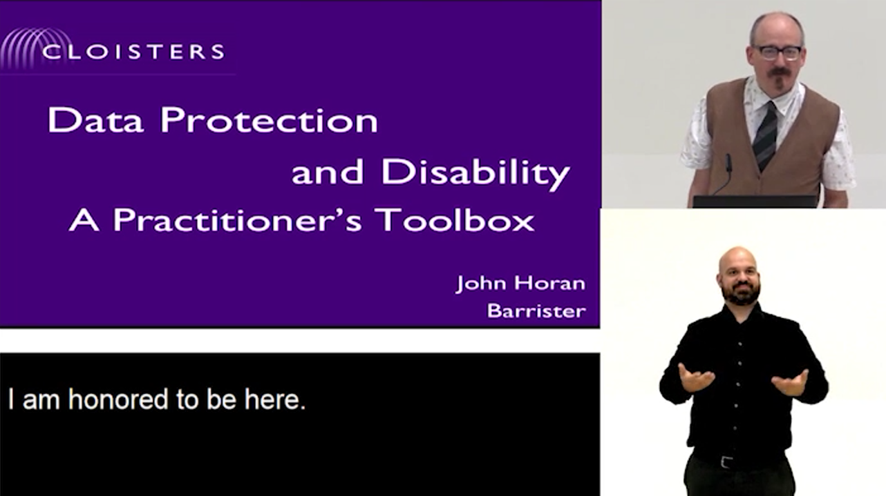 Foto: John Horan: Data protection in employment and beyond for persons with disabilities