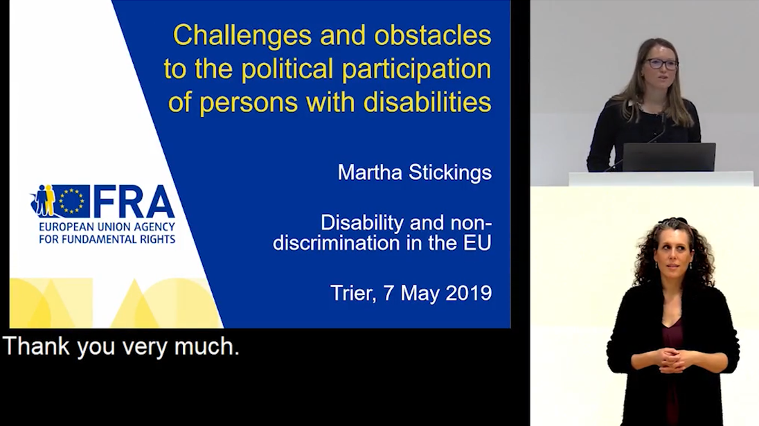 Foto: Martha Stickings: Right to political participation of persons with disabilities